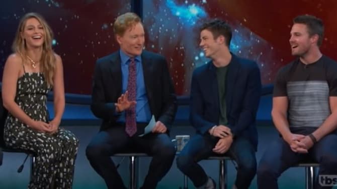 Stephen Amell, Grant Gustin And Melissa Benoist Talk Superheroics On CONAN