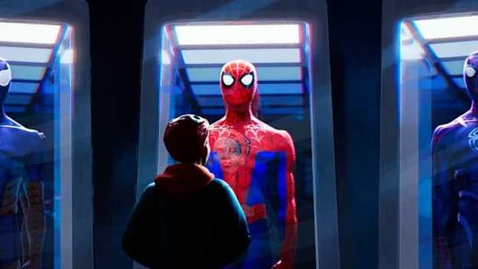 SPIDER-MAN: INTO THE SPIDER-VERSE Concept Art Reveals Full List Of Alternate Suits In Spidey's Lair