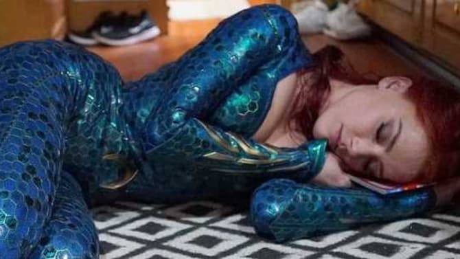 AQUAMAN 2 Star Amber Heard Takes A Nap In Her Mera Costume In Throwback Instagram Photo