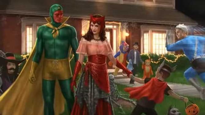 WANDAVISION Concept Art Reveals Less Comic Accurate Scarlet Witch Halloween Costume And Spectrum's Origin