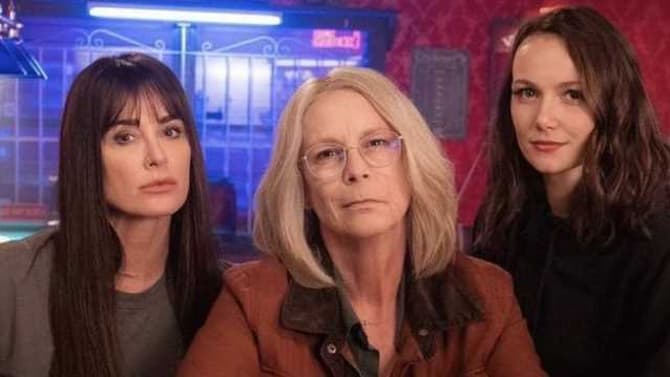 HALLOWEEN ENDS: Laurie, Lindsey, And Allyson Reunite For Official Behind-The-Scenes Photo