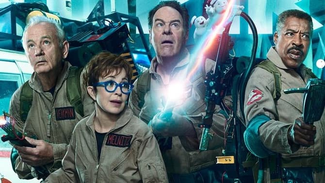 GHOSTBUSTERS: FROZEN EMPIRE Magazine Covers And Still Feature Both Casts, Slimer, And The Returning Mini-Pufts